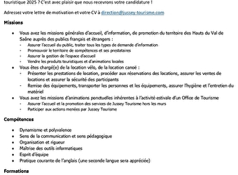 Conseiller en séjour - JUSSEY